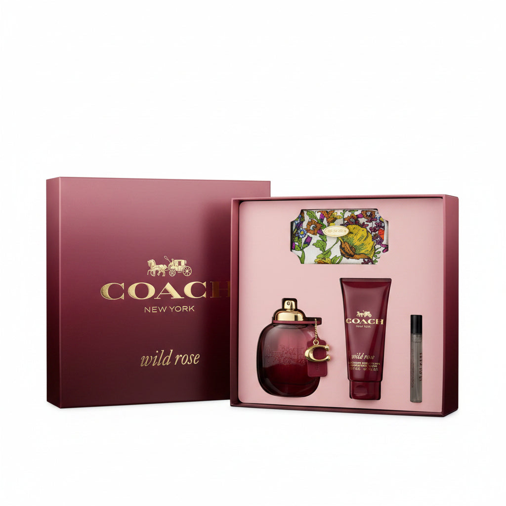 Coach Wild Rose 4 Pc Set w/Pouch