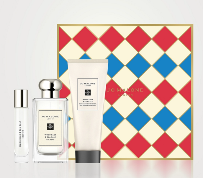 JO MALONE WOOD SAGE & SEA SALT 3 PC 100ML+10ML+75 ML SHOWER GEL