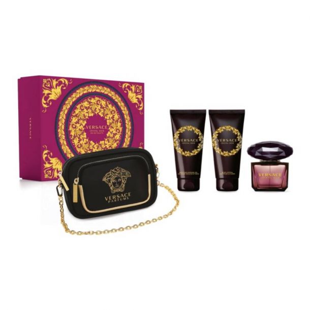 Versace Crystal Noir EDT Set 3pcs + VERSACE CLUTCH FOR WOMEN