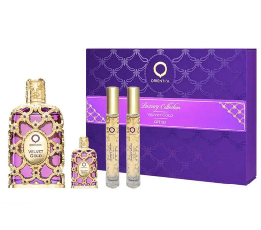 Orientica Luxury Collection Velvet Gold 4 Pc Gift Set