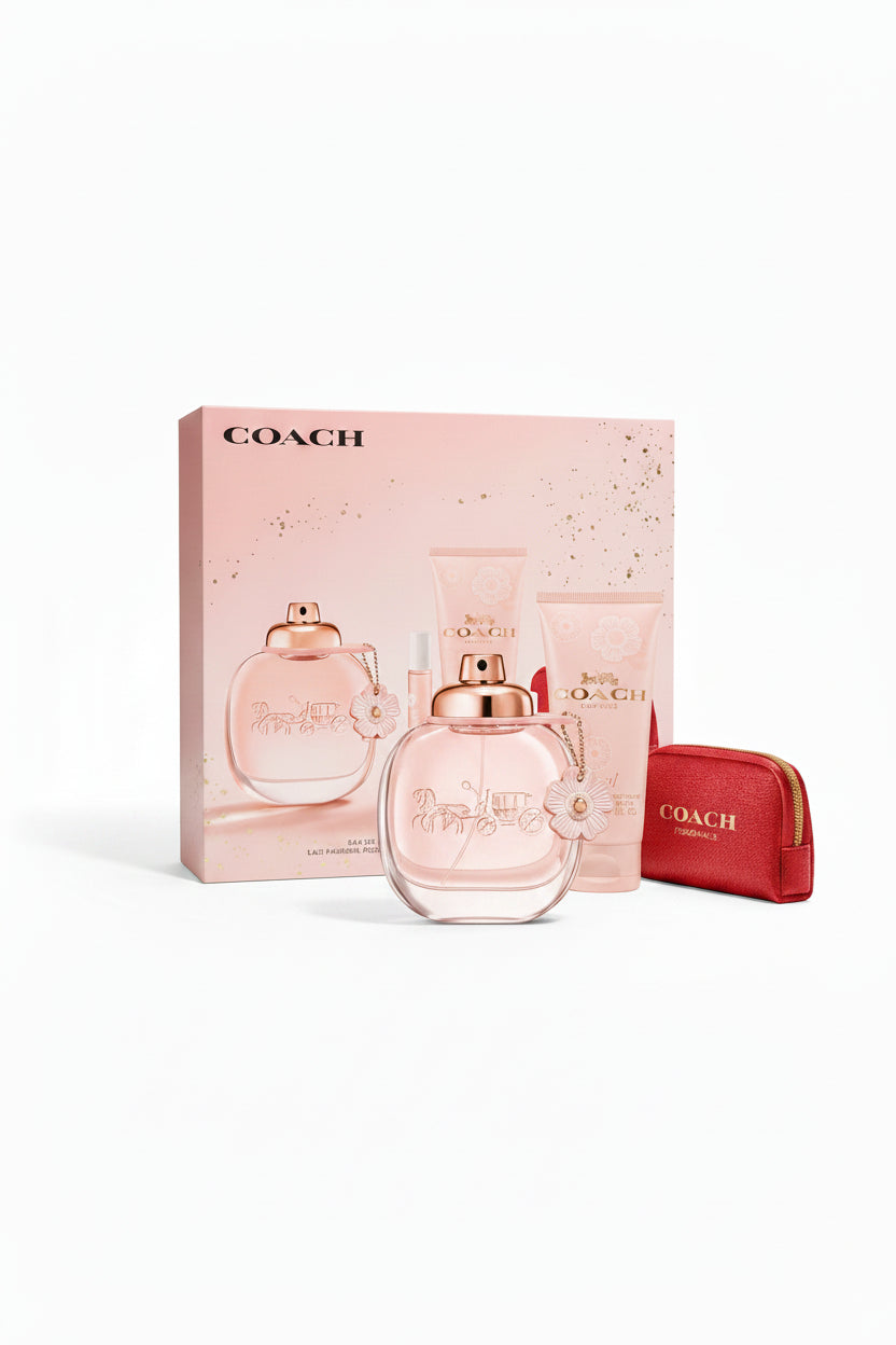 COACH FLORAL 4 PC EDP Red Pouch
