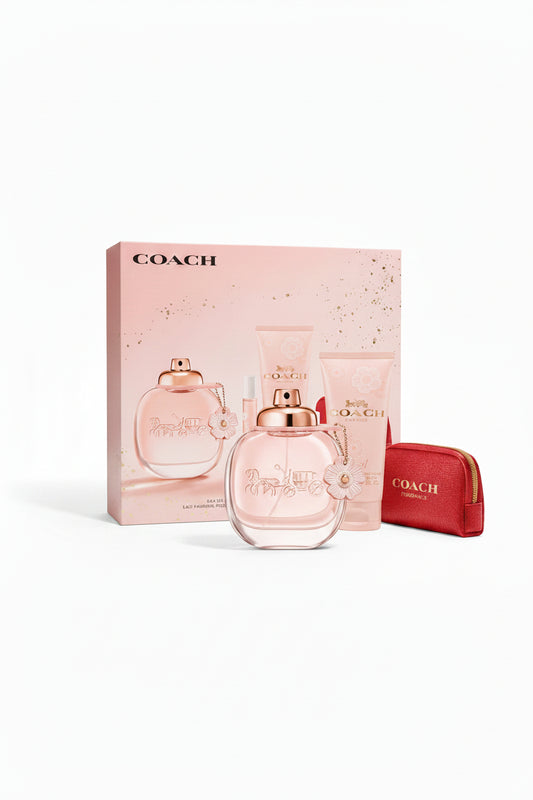 COACH FLORAL 4 PC EDP Red Pouch