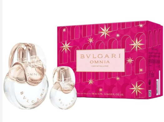 BVLGARI Omnia Crystalline 2 Pc Set  100 ML EDT+0.5 OZ EDT