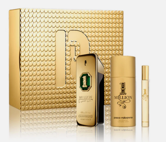 Paco Rabanne Million Golden Parfum Intense 3 Pc Set