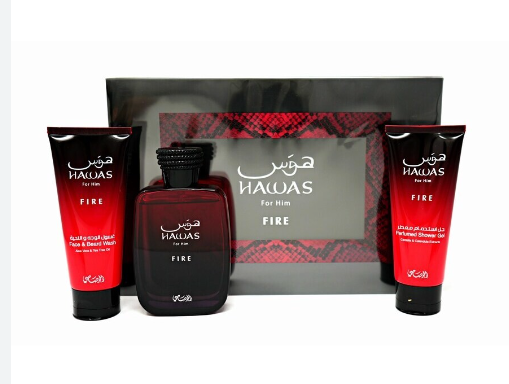RASASI FIRE TRAVEL GIF SET EDP 100 ML+ 8 ML +100 ML SHOWER GEL.