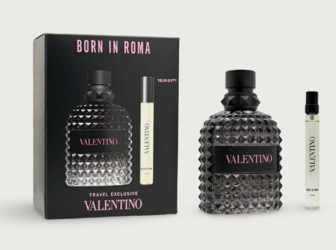 VALENTINO BORN IN ROMA TRAVEL SET OUMO EDP 100 ML .33 FL 0Z