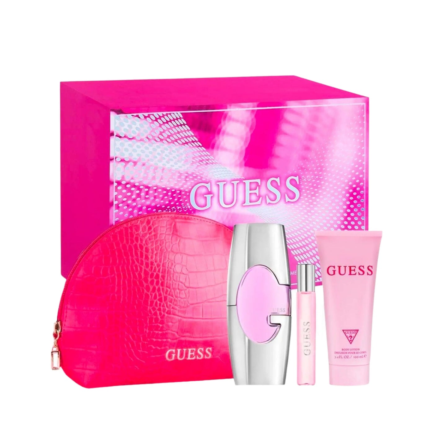 Guess Pink 3 Pc Gift Set w/Pouch For Women