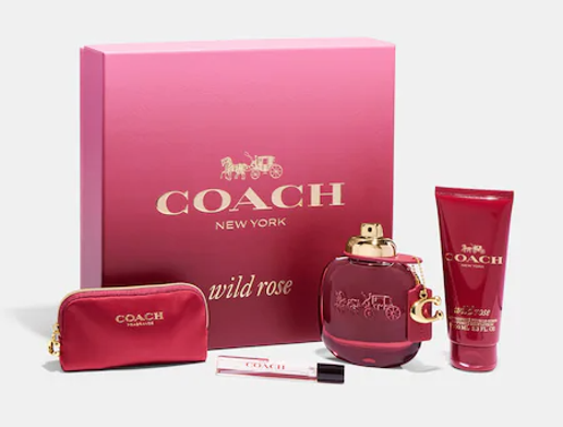 Coach Wild Rose 4 Pc Set w/Pouch