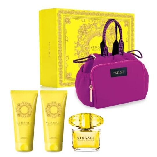 Versace Yellow Diamond 3 Pc Set + Soft Make-up Case for women